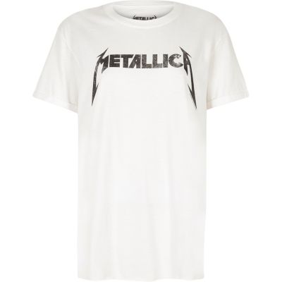 White Metallica print band T-shirt